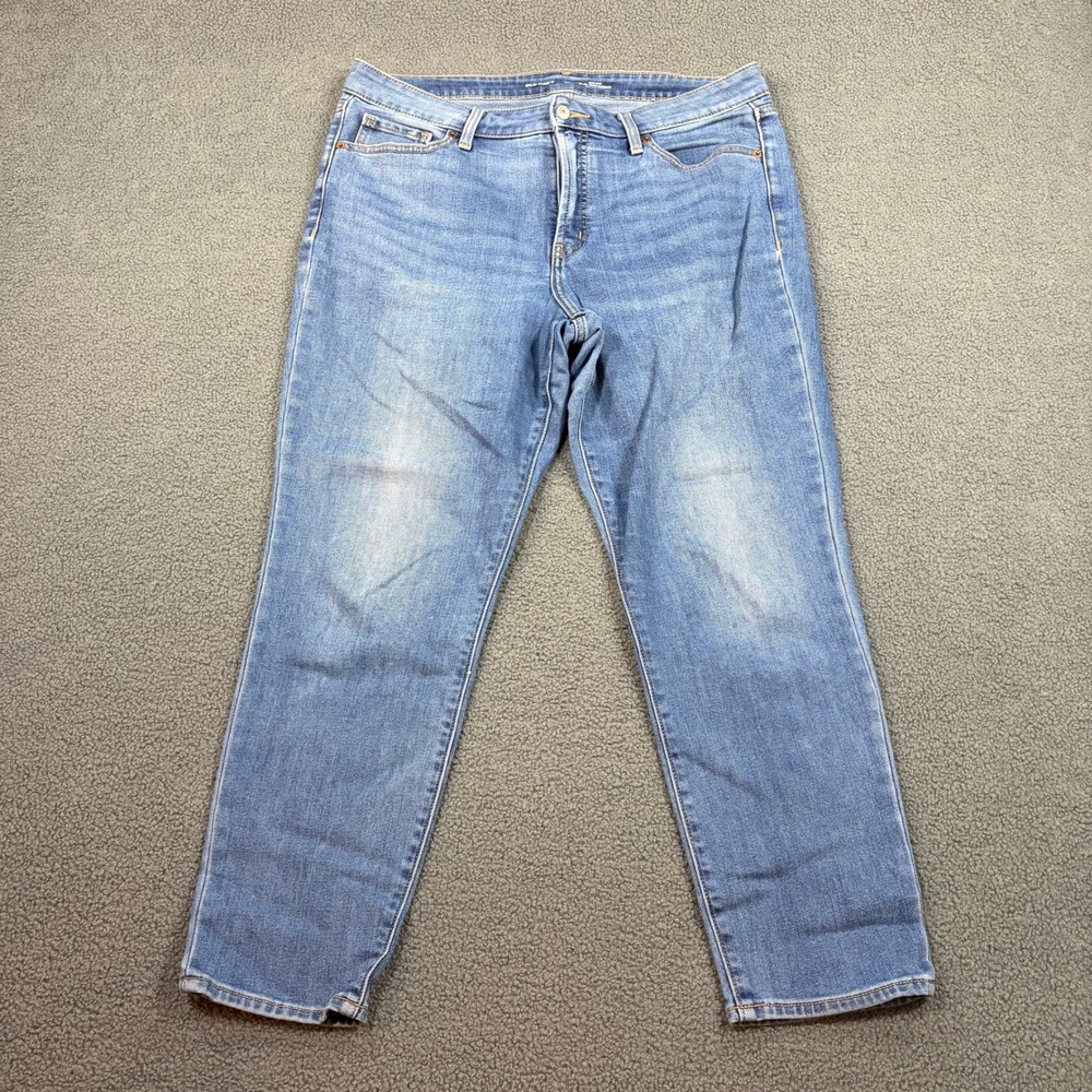 Old Navy Jeans Womens 14 Blue OG Straight High Rise Built-In Warm Denim Stretch